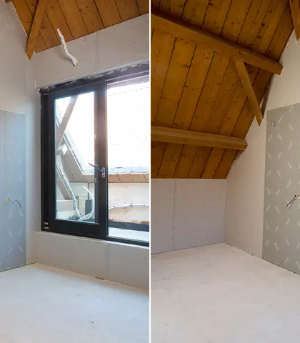 Transformatie monumentale schuur naar woningen - vlak met verwarmingspanelen