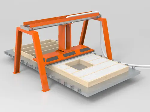 3D machinaal inblazen prefab elementen