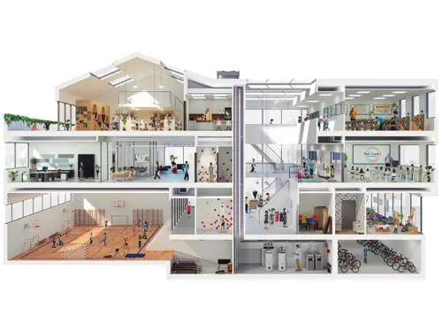 3d schoolgebouw
